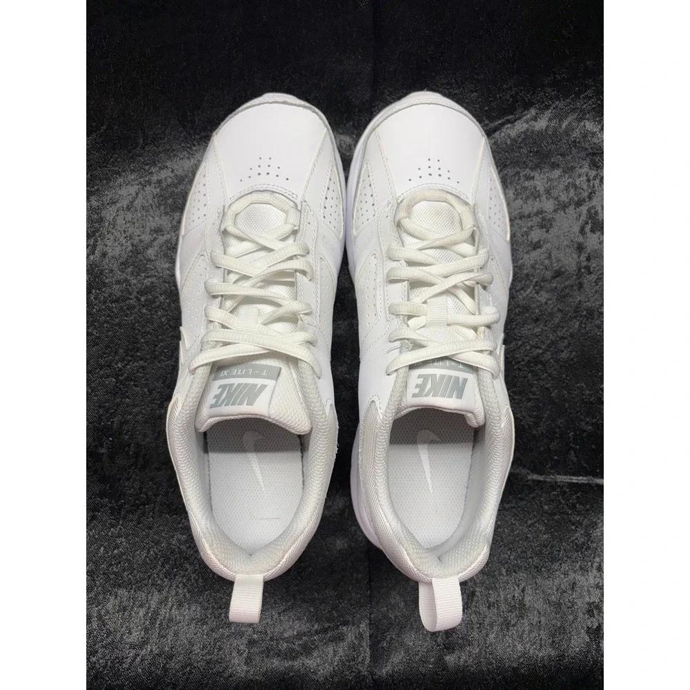 Nike T-Lite XI Mens Training Shoes White Metallic Silver 610232-101 Size‎ 9